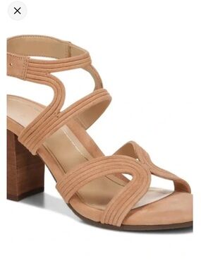 Vionic Leana Soft Suede Beige Block Heel Sandal Boho Classic Comfort 11